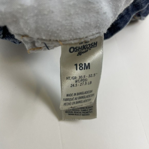 Oshkosh B’Gosh Baby Girl’s Size 18 Months Denim Overalls Embroidered Hearts - Picture 13 of 16